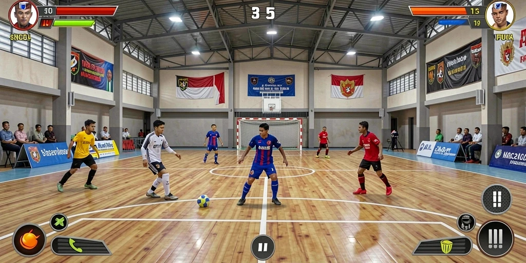 Tangkapan layar menampilkan grafis yang memukau dan warna-warni.